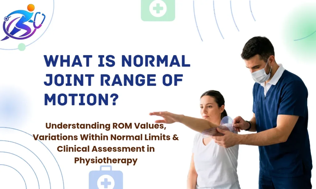 Physiotherapist measuring shoulder joint range of motion using a goniometer during clinical assessment