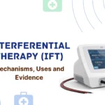 Featured image for Interferential Therapy IFT: Mechanisms, Uses and Evidence article showing a modern digital IFT electrotherapy unit.